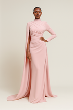 Amara™ O-Neck Long Sleeve Maxi Dress