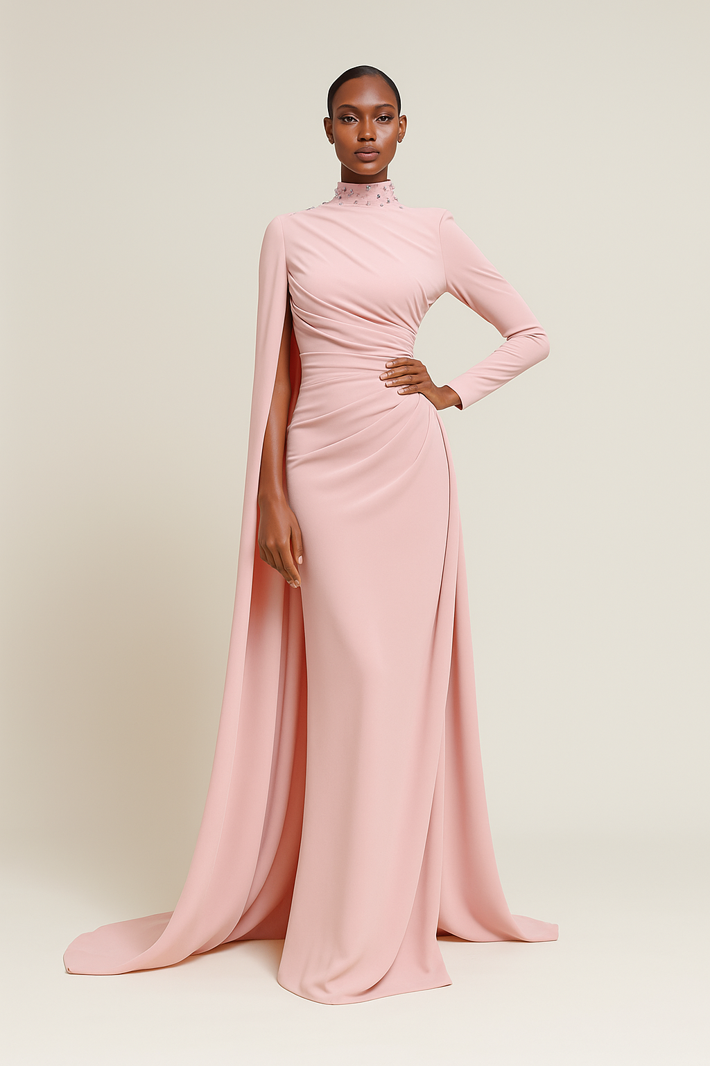 Amara™ O-Neck Long Sleeve Maxi Dress