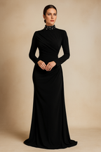 Amara™ O-Neck Long Sleeve Maxi Dress