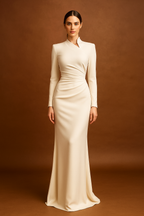 Isolde™ Satin Long Sleeve Maxi Dress