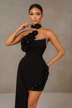 Aveline™ Crystal Floral Pleated Mini Dress