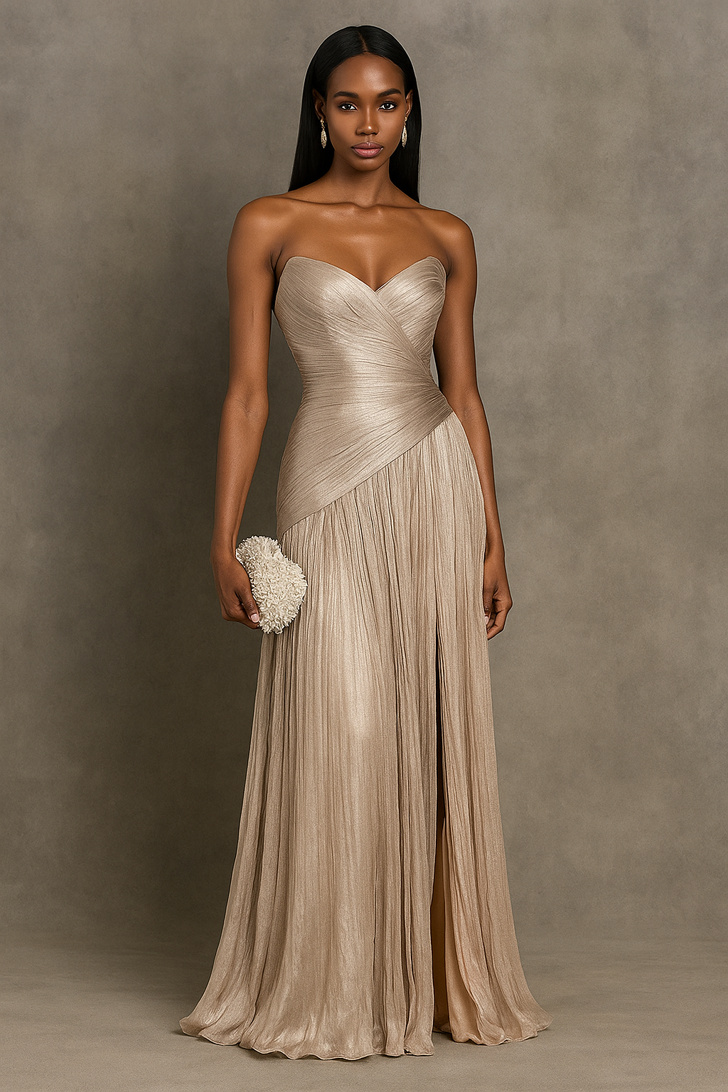 Elysia™ Strapless Pleated Maxi Dress