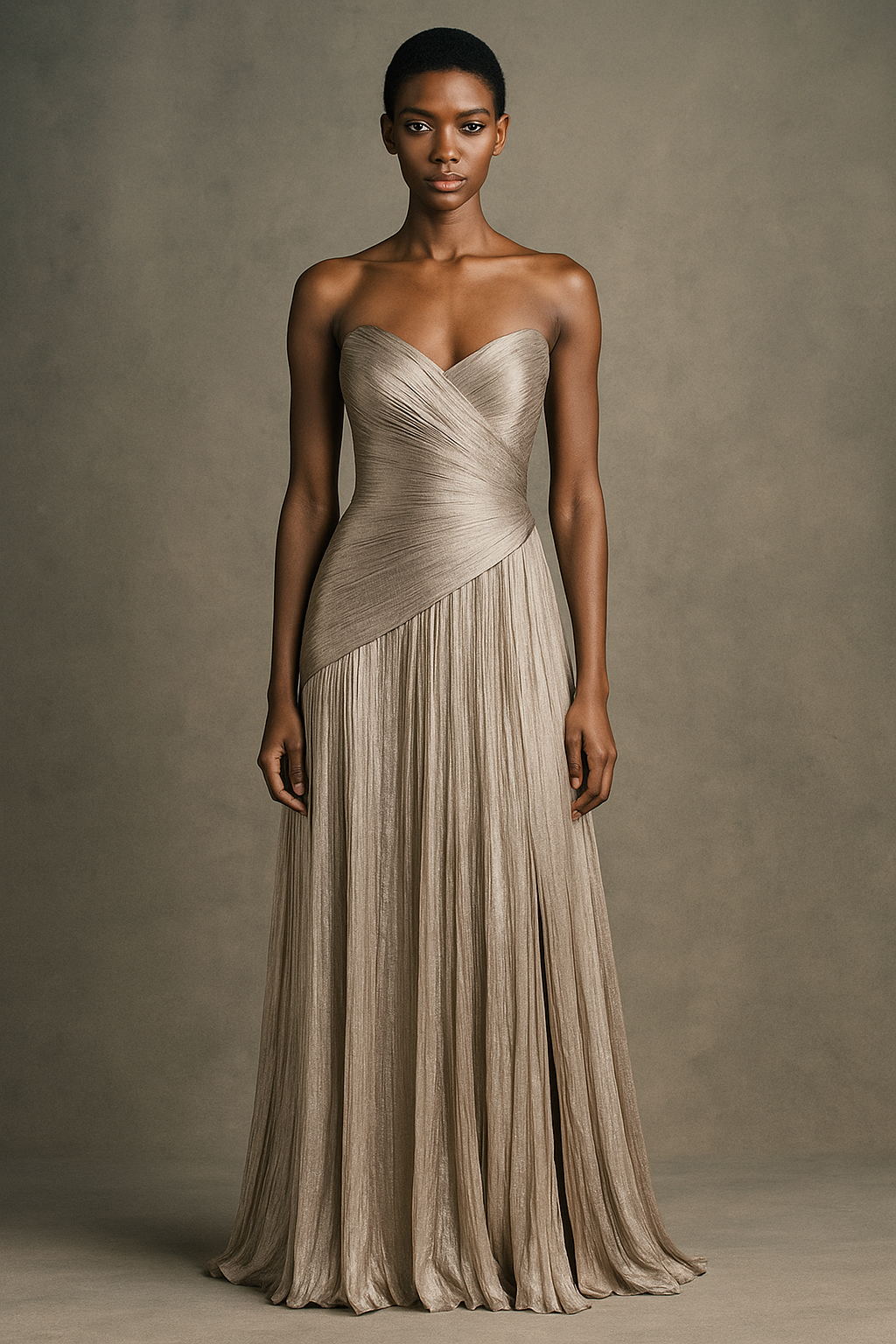 Elysia™ Strapless Pleated Maxi Dress