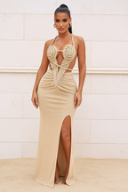 Serenya™ Knit Halter Backless Maxi Dress