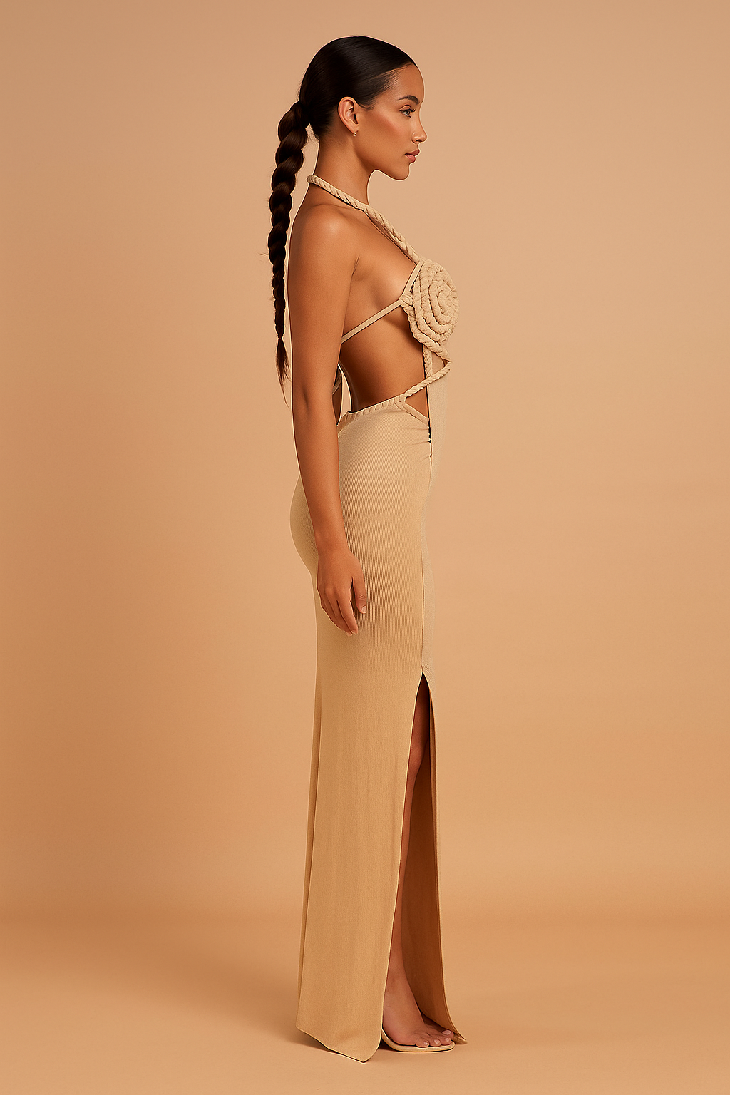 Serenya™ Knit Halter Backless Maxi Dress