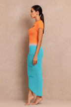 Lunara™ Knitted Gradient Sweater Maxi Dress