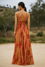 Amara™ Backless Printed Midi Dress