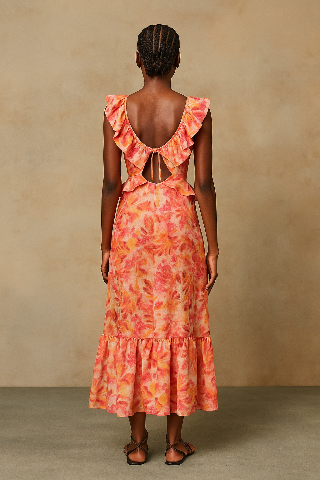 Aurélie™ Layered Midi Dress – Western Elegance Reimagined