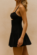 Velvia™ Hollow Out Pleated Mini Dress