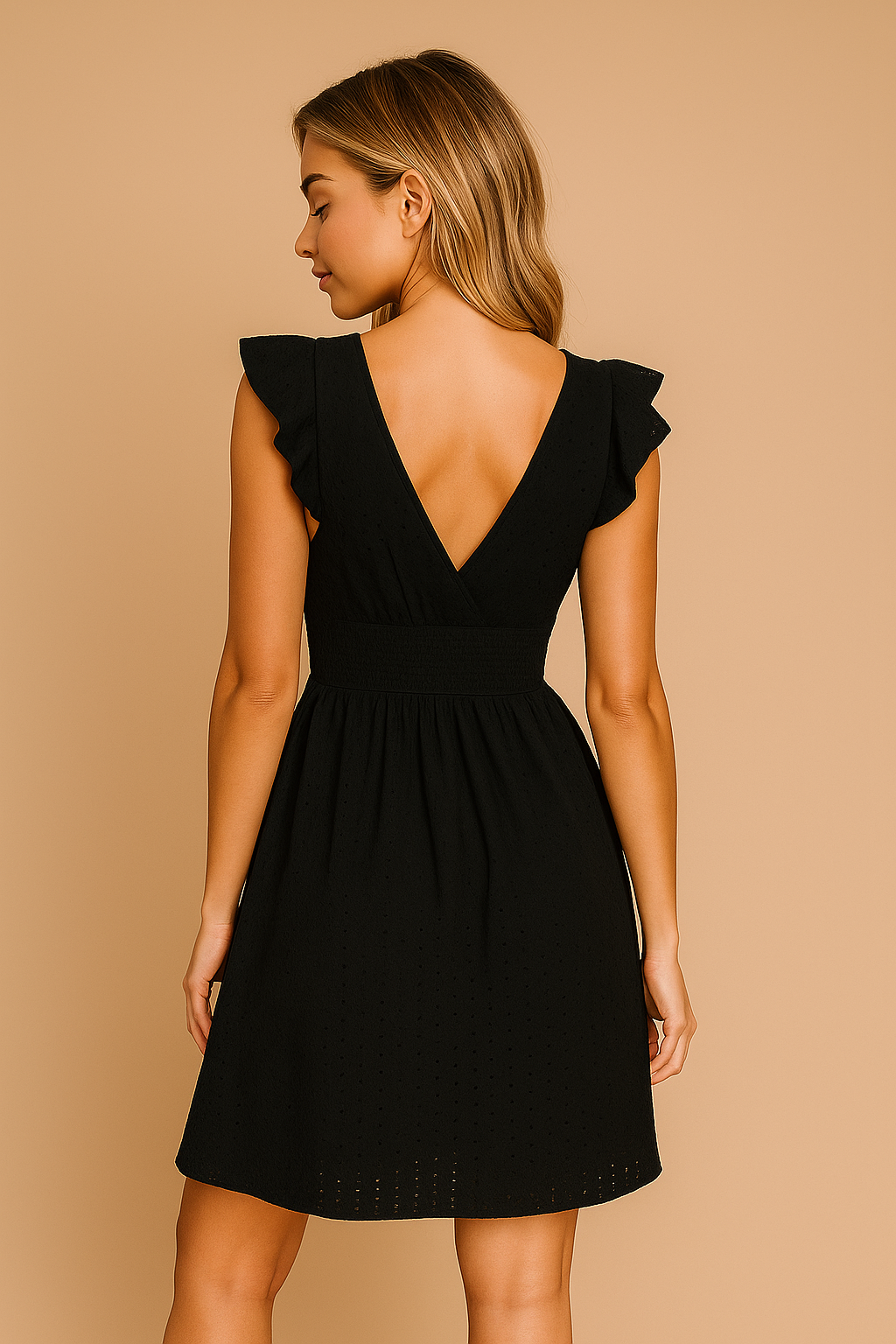 Isla™ Lace Trimmed V Neck Midi Dress