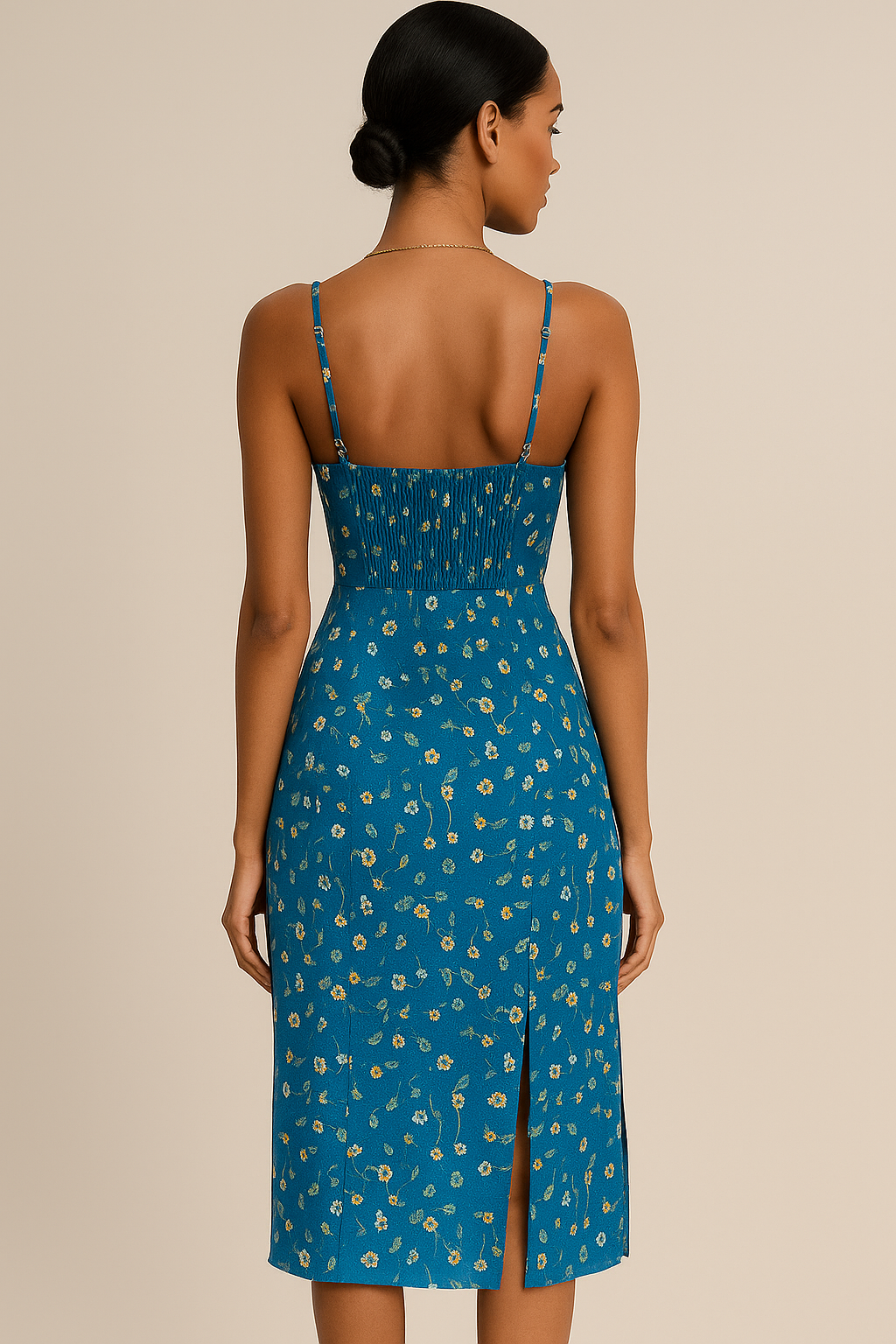 Serena™ Rose Polka Dot Slit Midi Dress - VC Edit