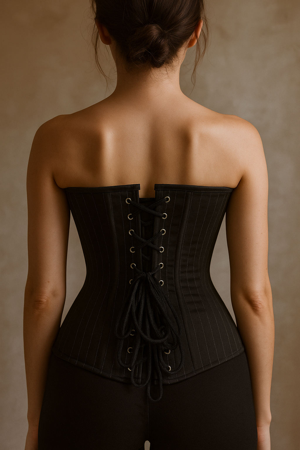 Marcelline™ Striped Overbust Corset Top – Zipper Closure Bustier