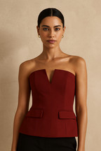 Selvina™ Off-Shoulder Strapless Crop Top – Backless Bustier Vest