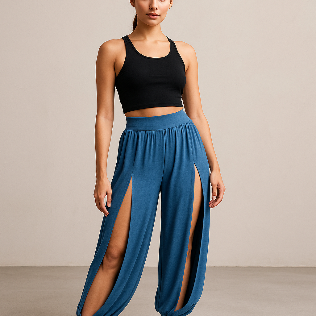 Serenya™ High Waisted Slit Wide Leg Harem Leggings