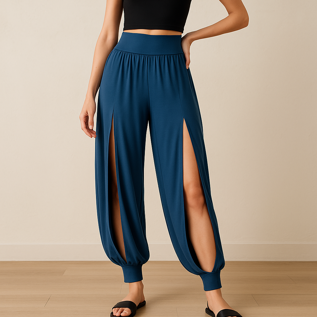Serenya™ High Waisted Slit Wide Leg Harem Leggings