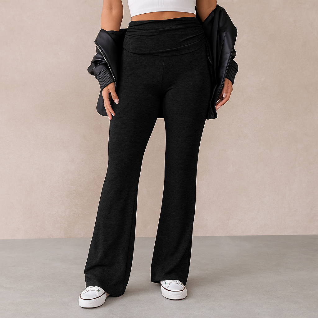 Celina™ Ruched Side Drawstring Flare Trousers