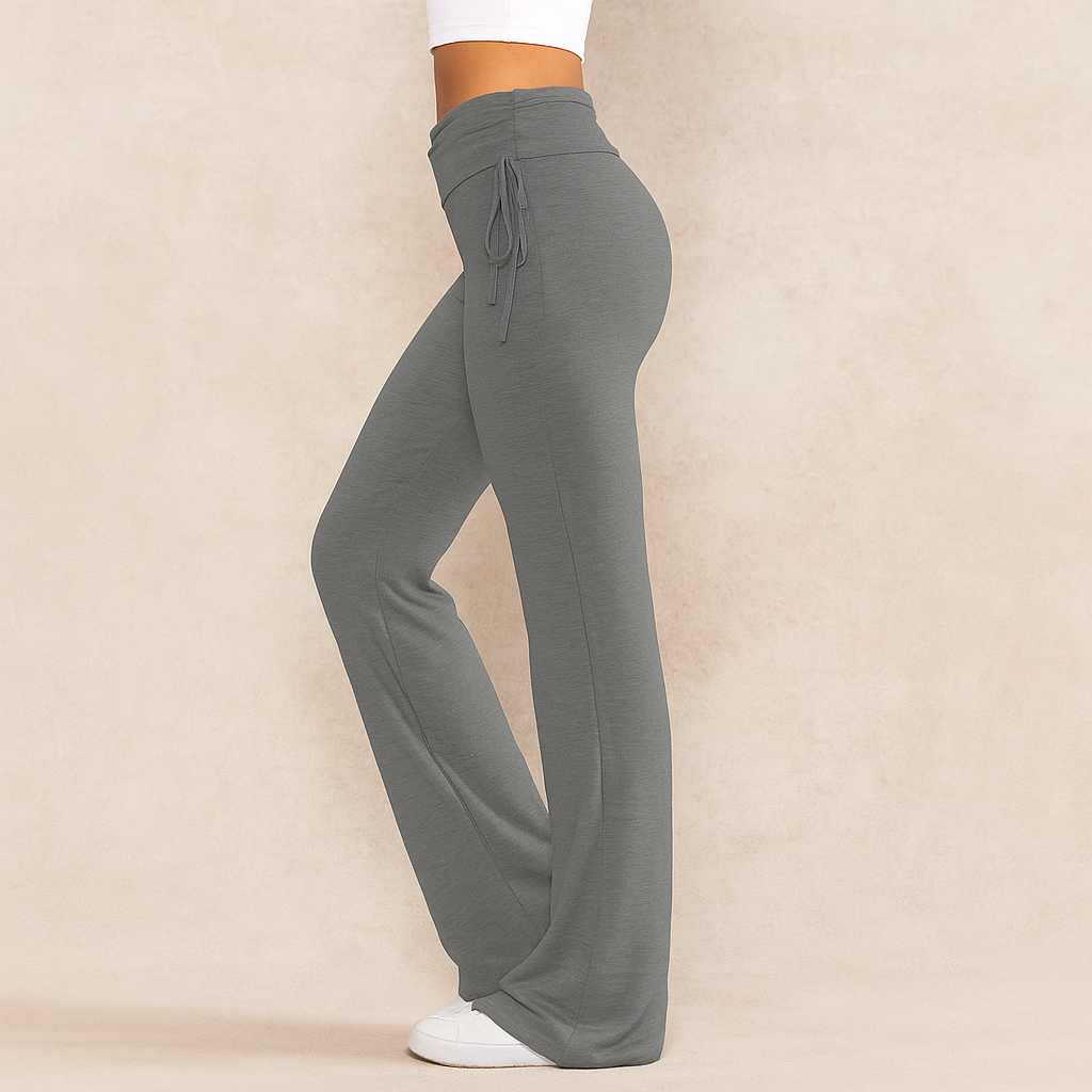 Celina™ Ruched Side Drawstring Flare Trousers