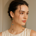 Solara™ Gold Beaded Tassel Earrings