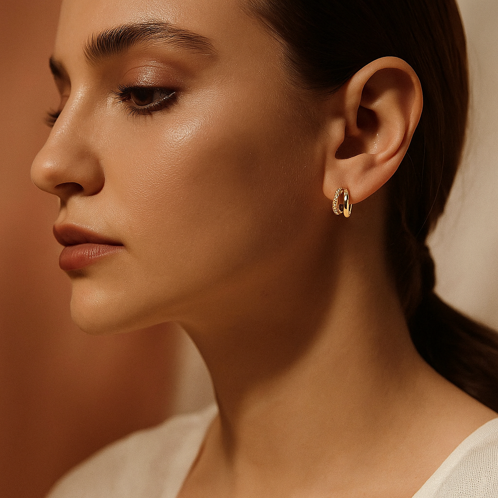 Isadora™ 14K Gold Dainty Diamond Hoop Earrings