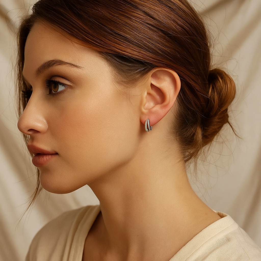 Isadora™ 14K Gold Dainty Diamond Hoop Earrings