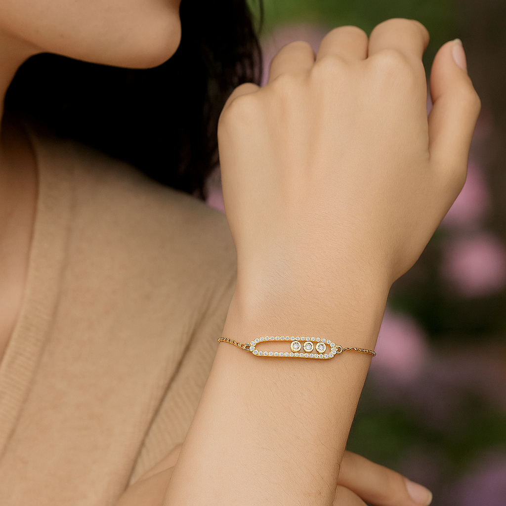 Velvia™ 3-Bead Bar Charm Bracelet