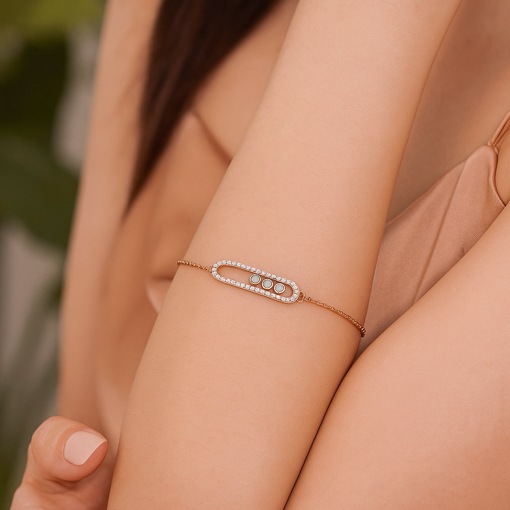 Velvia™ 3-Bead Bar Charm Bracelet