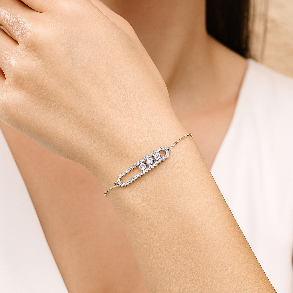 Velvia™ 3-Bead Bar Charm Bracelet