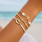 Aurielle™ Gold Boho Shell Bracelet Set - VC Edit