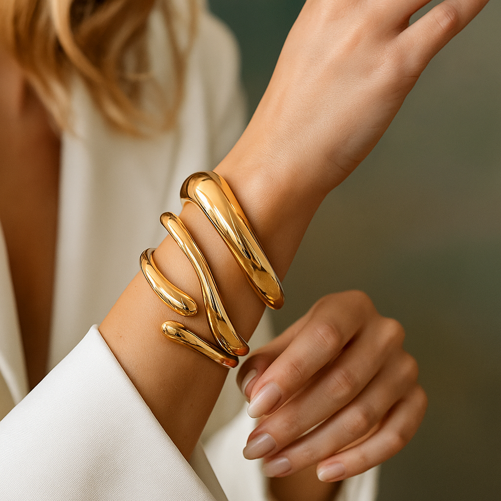 Elowen™ Vintage Gold Cuff Bangles