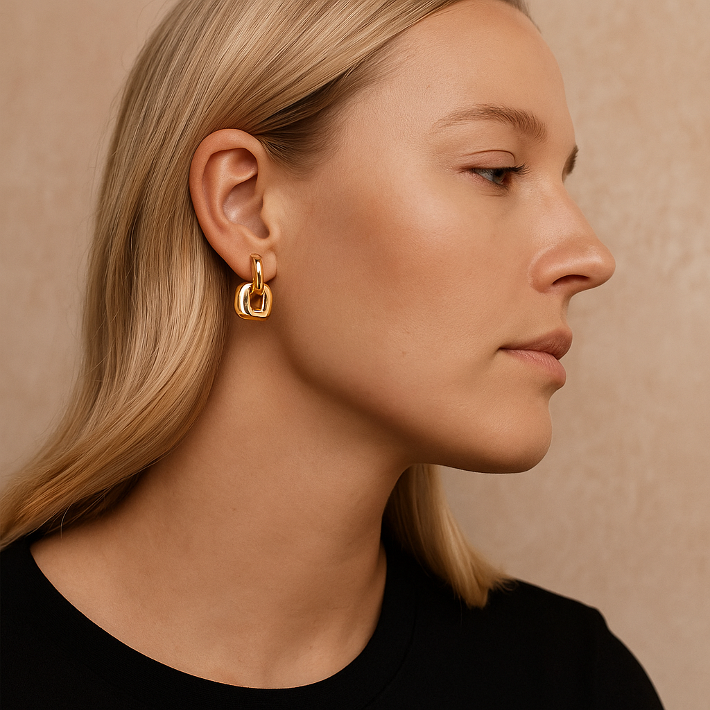 Aurelia™ Gold Oval Splicing Earrings