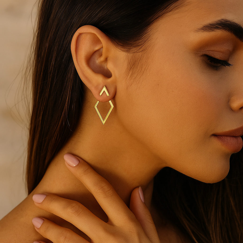 Celina™ Square Earrings with Detachable Triangles