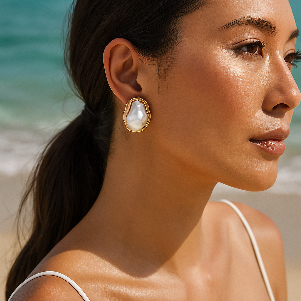 Aurelia™ Baroque Pearl Stud Earrings - VC Edit