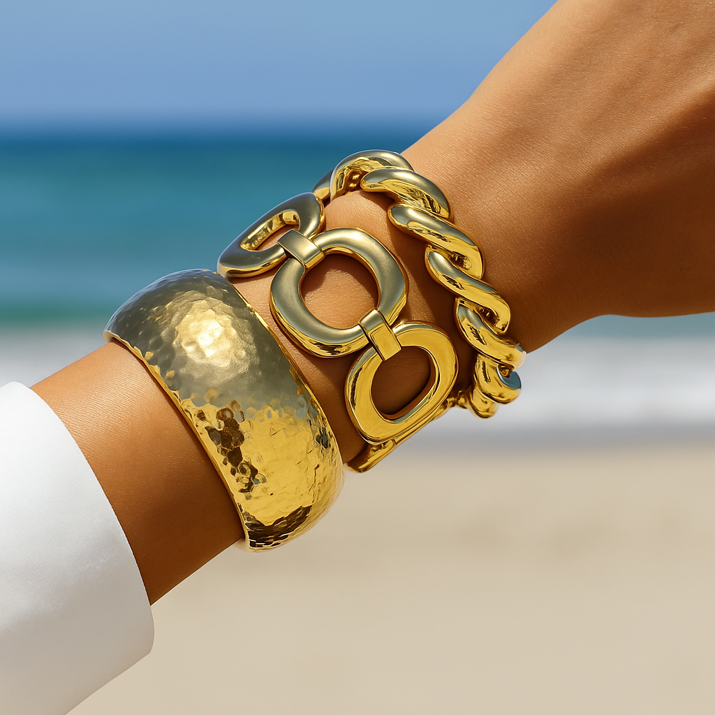 Isadora™ Vintage Gold Cuff Bracelet Set - VC Edit