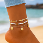 Celina™ Gold Shell Anklet Set
