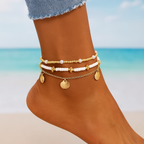 Celina™ Gold Shell Anklet Set