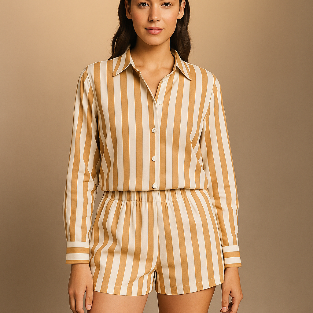 Isadora™ Striped Blouse Shirt Set