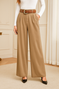 Celestia™ Soft Satin Belted Long Trousers
