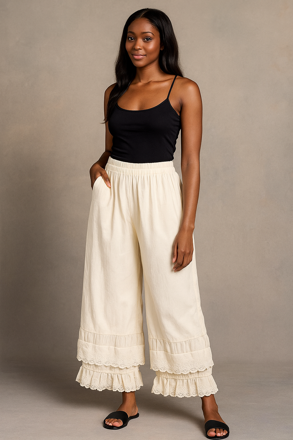 Serenya™ Lace Ruffled Trousers