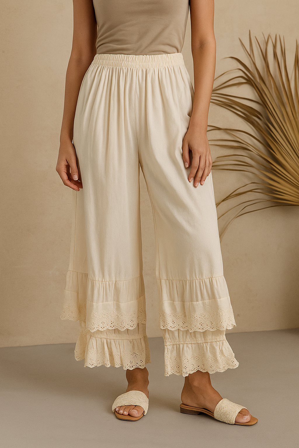 Serenya™ Lace Ruffled Trousers