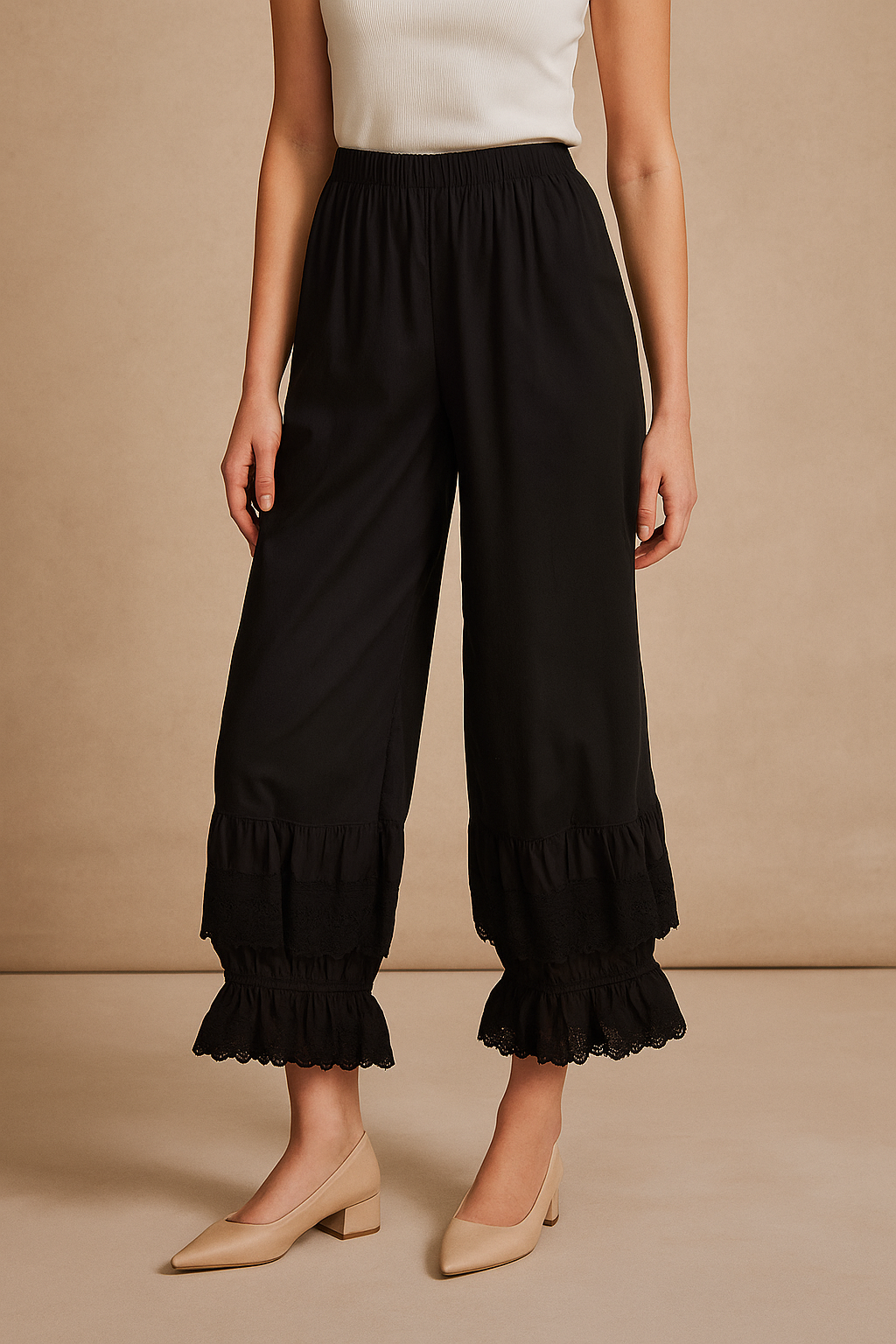 Serenya™ Lace Ruffled Trousers