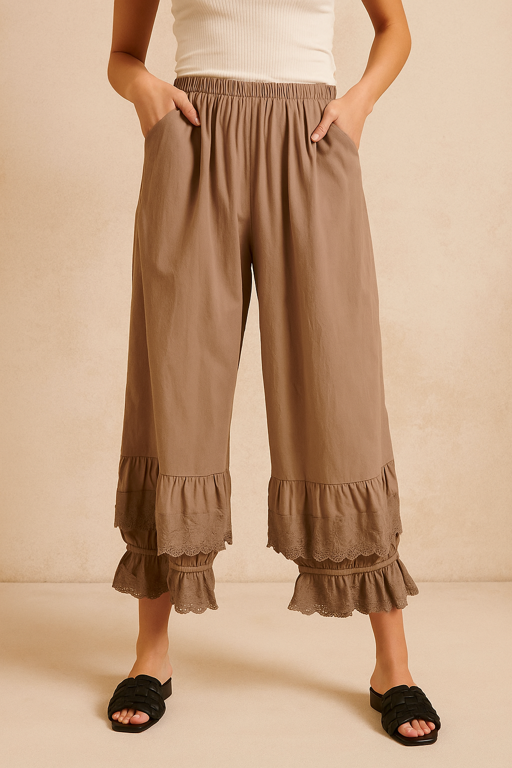 Serenya™ Lace Ruffled Trousers