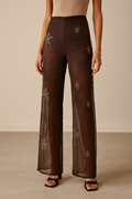 Aurelia™ Beaded Sheer Wide Leg Trousers