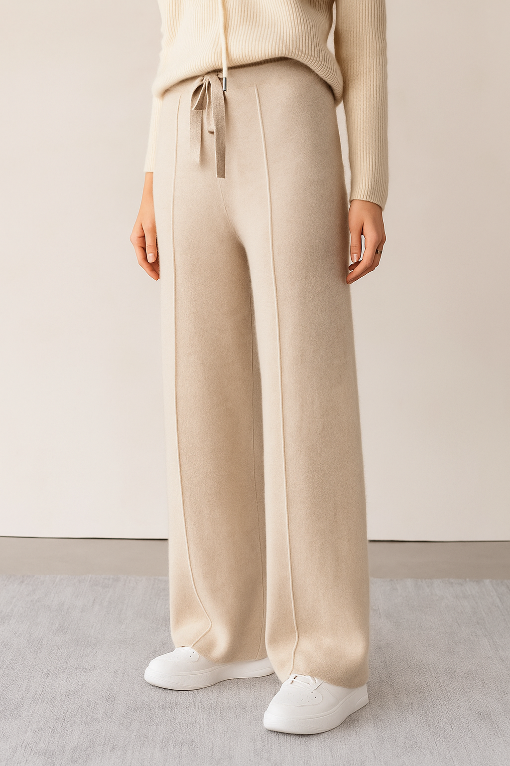 Luana™ Wool Knitted Wide-Leg Trousers