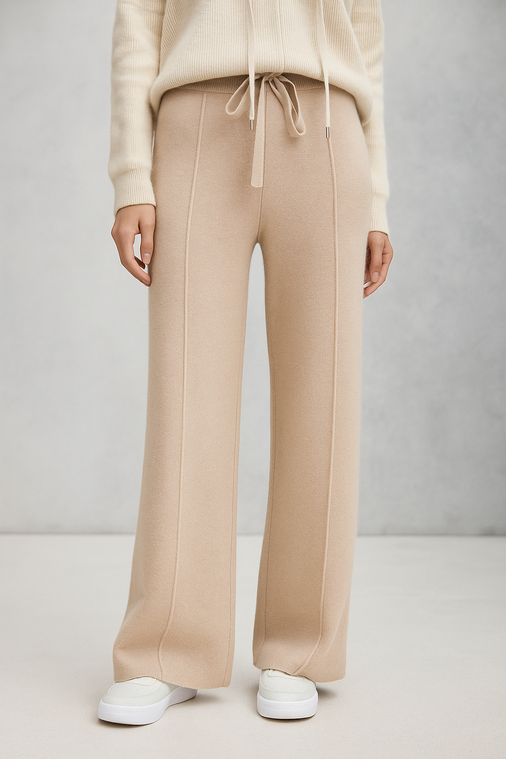 Luana™ Wool Knitted Wide-Leg Trousers