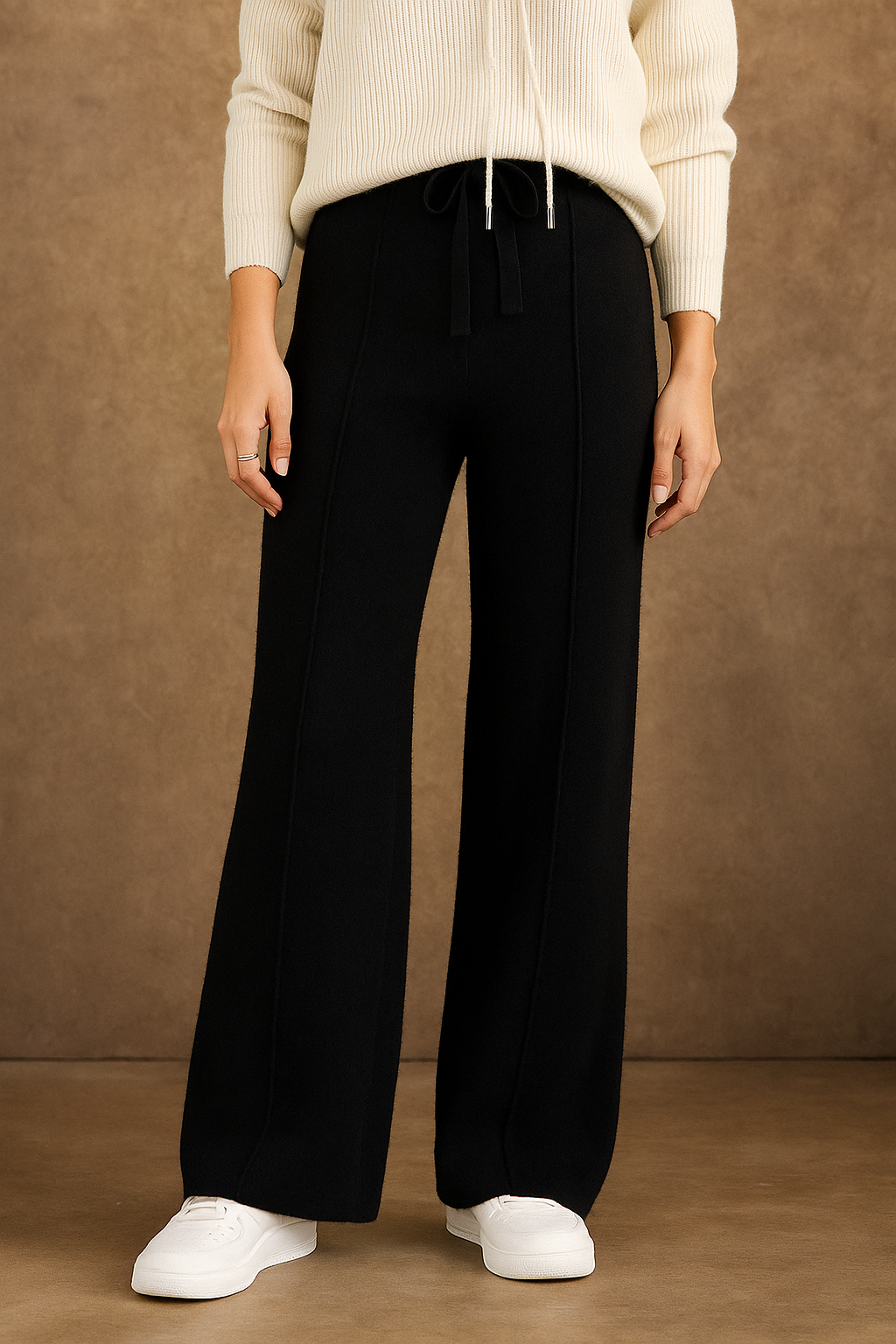Luana™ Wool Knitted Wide-Leg Trousers