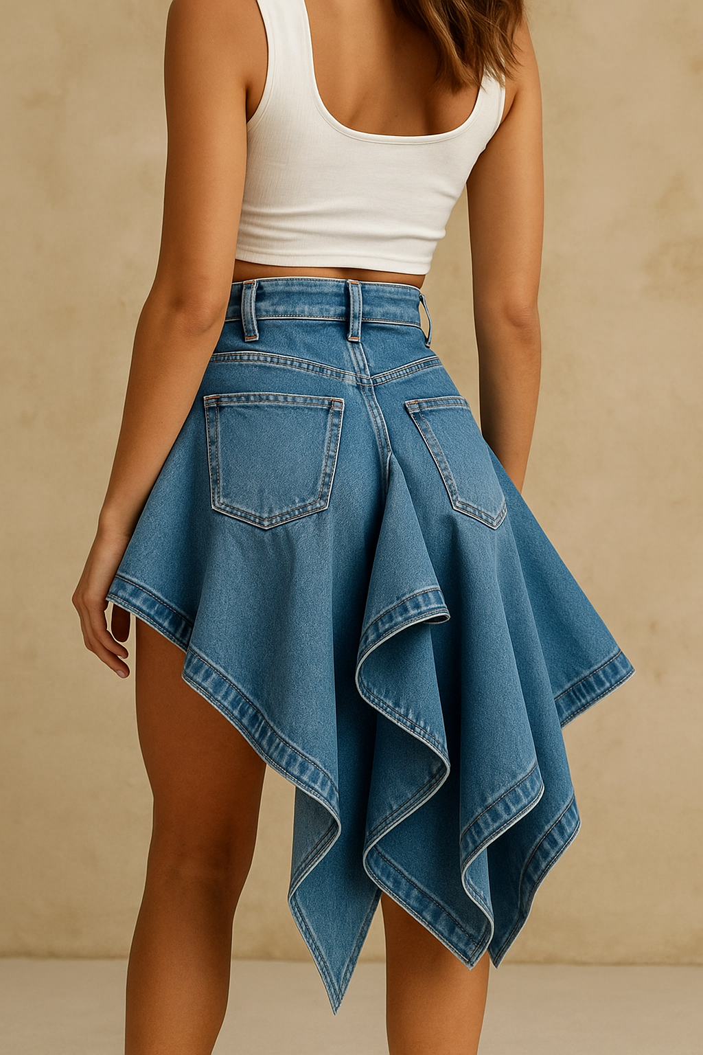 Celina™ Irregular Denim Skirt