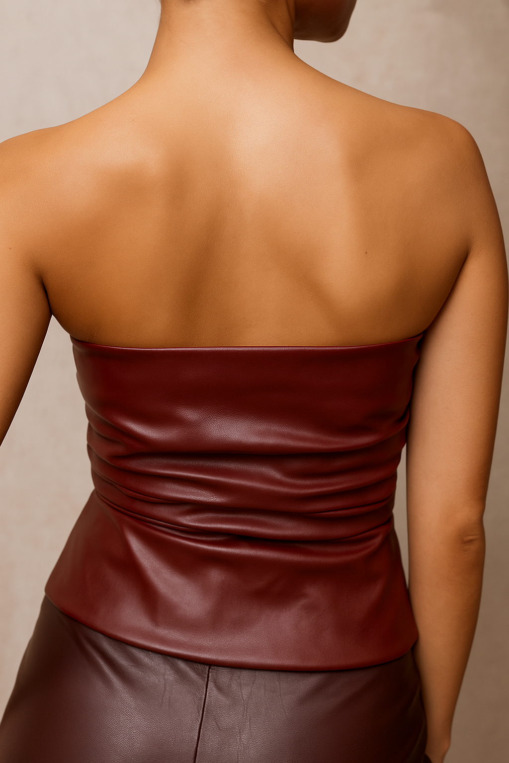Celestia™ Leather Bustier Crop Top