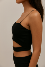 Serenya™ Sleeveless Cut Out Strap Crop Top