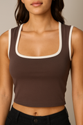 Aurelia™ Square Neck Sleeveless Crop Top