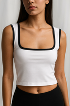 Aurelia™ Square Neck Sleeveless Crop Top